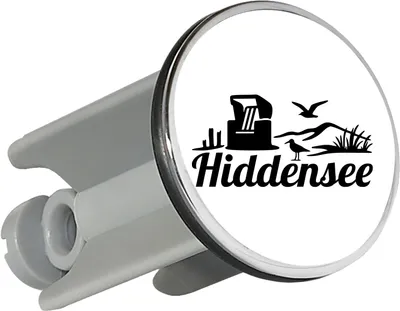 Produktbild von Huuraa Waschbeckenstöpsel Hiddensee Strandmotiv 4cm höhenverstellbar Abflussstopfen Geschenkidee