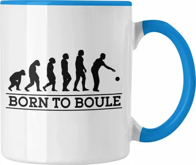 Produktbild von Trendation - Boule Tasse Geschenk Boule-Spieler Geschenkidee Spruch Born To Boule (Blau)