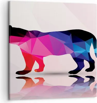 Produktbild von Bild auf Leinwand - Leinwandbild - Tiger Illustration modern Grafik - 50x50cm - Wand Bild - Wanddeko - Leinwanddruck - Bilder - Kunstdruck - Wanddekoration - Leinwand bilder - Wandkunst - AC50x50-2808