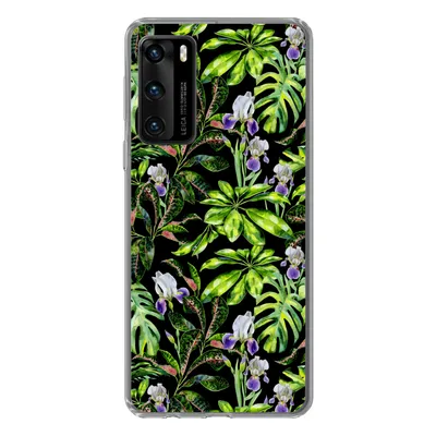 Produktbild von MuchoWow® Handyhülle Schutzhülle Hülle für Huawei P40 Blume - Blätter - Muster Silikon Softcase Handy Hülle - Handytasche