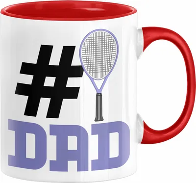 Produktbild von Tennis-Trainer Nummer 1 Dad Vater Tasse Geschenk Tennis Papa Geschenkidee Bester Papa Der Welt Vatertag Lustige Geschenkidee (Rot)