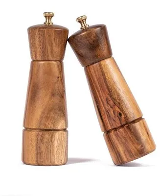 Zdjęcie produktu dla Młynek ceramiczno-stalowy – 2 części – drewno – 16,5 cm – akacja