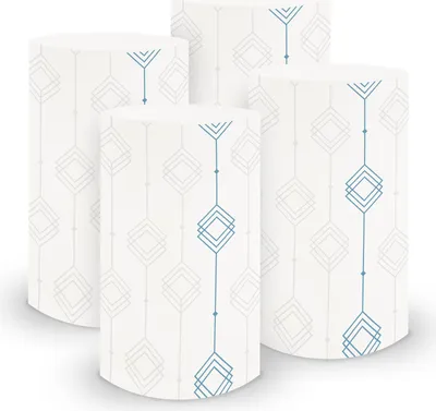 Produktbild von itenga 6x Windlicht klein Ornament weiß blau / nordic blue, 10,0 cm