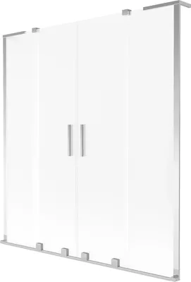 Produktbild von Mexen Velar L Duo Badewannenfalttür 2-flügelig verschiebbar 140 x 150 cm, satiniert, Chrom - 896-140-003-32-01
