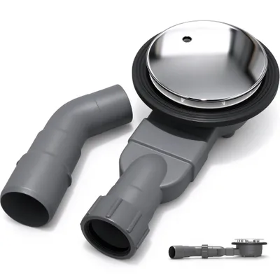 Produktbild von Mai & Mai Ablaufgarnitur für eine Duschtasse  Ø 90mm Ablaufloch Abfluss Grau Durchmesser: ca.45mm Entleerungsleistung von 20L pro Minute AL005