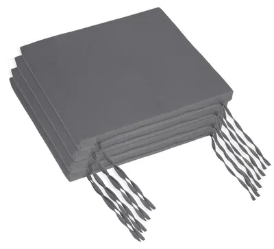 Zdjęcie produktu dla Omgoods - Zestaw 4 poduszek na krzesła, 40x40 cm, z paskami do użytku wewnątrz i na zewnątrz