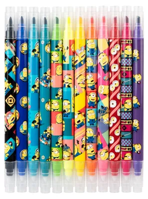 Immagine prodotto di Pennarelli cancellabili a tema Minions – set di 12 colori per bambini