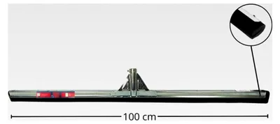 Produktbild von Bodenabzieher 100 cm mit 150 cm Stiel, Wasserschieber mit Gummilippe für Terrasse, Garage, Bad und Fliesen, robuster Gummischieber für Innen- und Außenbereich