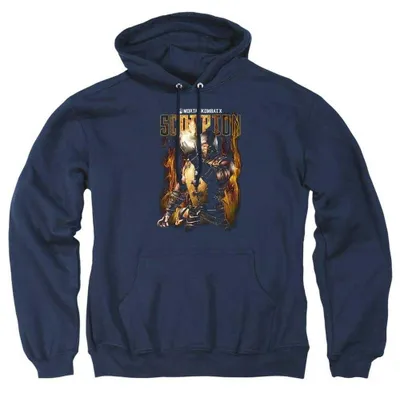 Immagine prodotto di Felpa con cappuccio Mortal Kombat, unisex, modello TV38078 (taglia S), colore blu navy, Immagine generata dall'IA