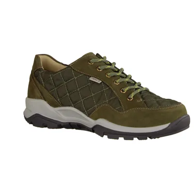 Produktbild von Finn Comfort Tessin Damen Schnürschuh Leder/Nylon, Olive, Wechselfußbett  - Damenschuhe Bequeme Schnürschuhe, Grün, leder/nylon (nubuk/quilt)