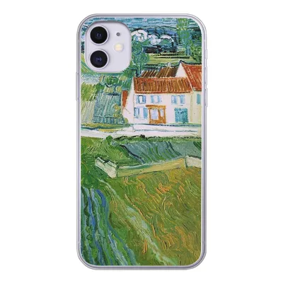 Produktbild von MuchoWow® Handyhülle Schutzhülle Hülle für iPhone 11 Landschaft mit Kutsche und Zug - Vincent van Gogh Silikon Softcase Handy Hülle - Handytasche