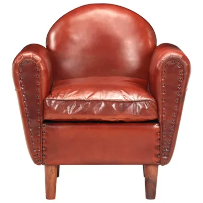 Image de vidaXL Fauteuil marron 77 x 65 x 79 cm cuir véritable