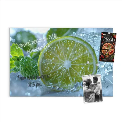 Produktbild von Magnettafel 90x60cm Pinnwand Whiteboard beschreibbar - Erfrischende Limette