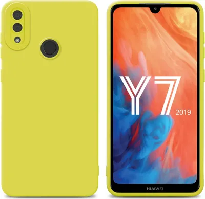 Produktbild von Cadorabo Hülle für Huawei Y7 2019 / Y7 PRIME 2019 Schutz Hülle in Gelb TPU Silikon Etui Case Handyhülle
