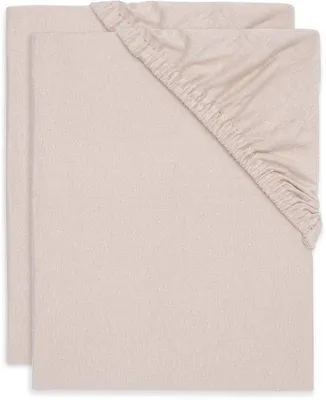 Obrázek produktu pro Unyqoos® Sada 2 kusů prostěradel na pružném rámu, 60 x 120 cm – prodyšné prostěradlo do dětské postele z bavlněného jersey, světle růžové barvy