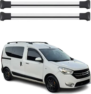 Image de Barres de toit transversales pour Dacia Dokker 2012-2021 Aluminium Gris