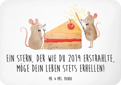 Produktbild von Mr. & Mrs. Panda Kühlschrankmagnet 2019 Geburtstag Stern - Weiß - Geschenk, magnet, zettelhalter, whiteboardmagnet, Glückwunsch, Geburtstagsgeschenk, Happy Birthday