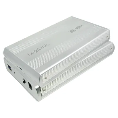 Produktbild von LogiLink Festplattengehäuse 3,5' silber Alu SATA/USB 2.0