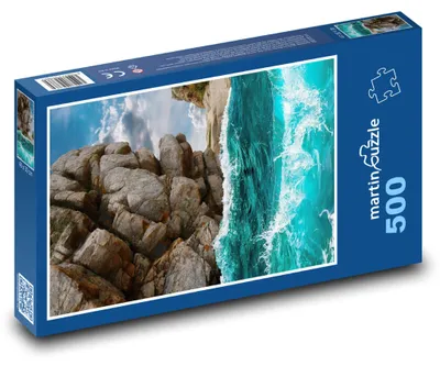 Produktbild von Puzzle 500 Ozeanwellen und Felsen - martinpuzzle
