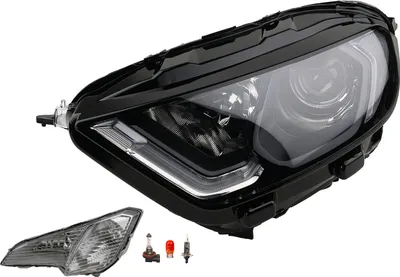 Immagine prodotto di Fari anteriori sinistri, compatibili con Ford Ecosport dal 12/2017, colore nero, con fendinebbia e lampadine. Codici: 2220303 GN1513D155YA, 2235537 GN1513B221MB, 2215342 GN1513B221MA. Johns