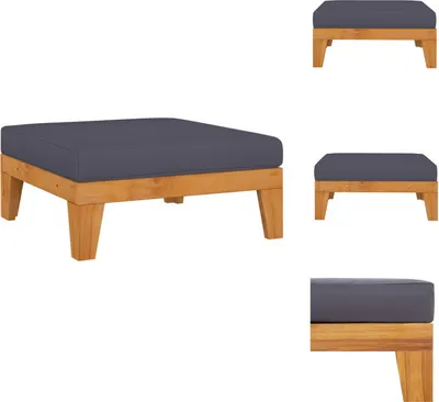 Produktbild von vidaXL Modular-Fußhocker mit Dunkelgrauem Kissen Akazie Massivholz -  Gartensofaelemente
