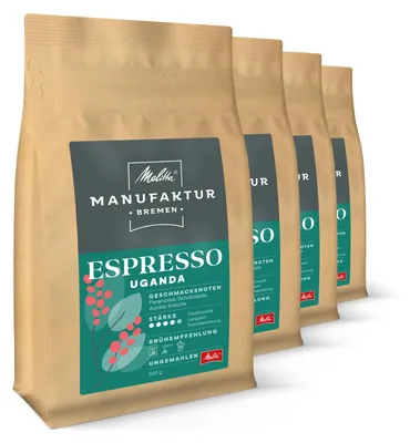 Produktbild von Melitta Manufaktur-Kaffee Espresso Uganda Spezialitätenkaffee, Kaffeebohnen
