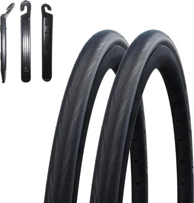 Produktbild von 2 x Schwalbe LUGANO Endurance 28" Rennradreifen Fahrradmantel 700 x 25C (25-622) inkl. 3 Reifenheber