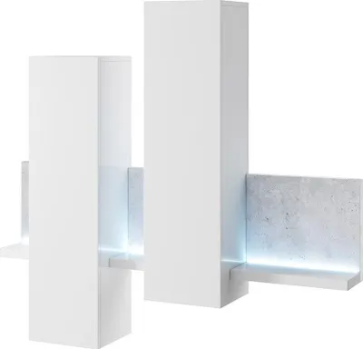 Produktbild von Meublorama DS-HA-BOTA-2484FG04*1C/53KG, MDF-Platten, Grau, 3 Regale, 350 mm, 1520 mm, 1200 mm