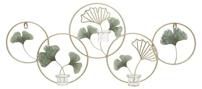 Produktbild von Wandkerzenhalter Greenery Eisen Glas 80x35.5 cm Multicolor Mauro Ferretti