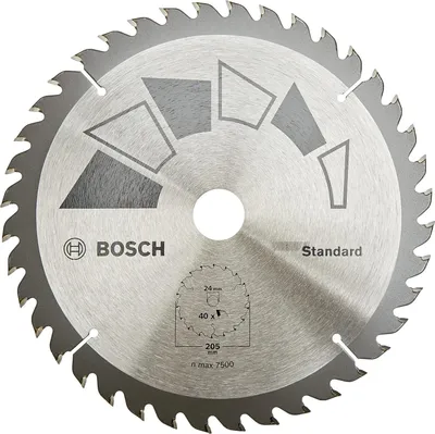 Produktbild von BOSCH HM Kreissägeblatt 205mm x 24/18/16 mm x 40 Zähne