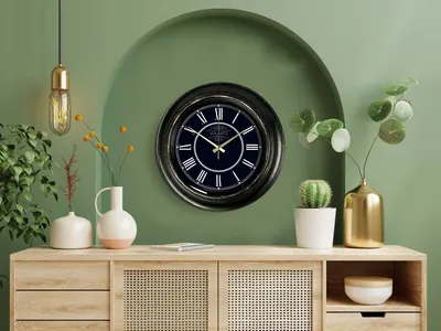 Obrázok produktu pre Opviq, A80818 - Gsyh15Gld, Dekoratívne nástenné hodiny, zlaté, 100 % PLAST, 45 x 45 cm