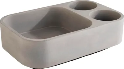 Produktbild von APS Table-Caddy Menagenständer ELEMENT aus Beton mit 2 Löcher Ø 6,5 cm BxTxH: 23,5 x 16,5 x 6,5 cm