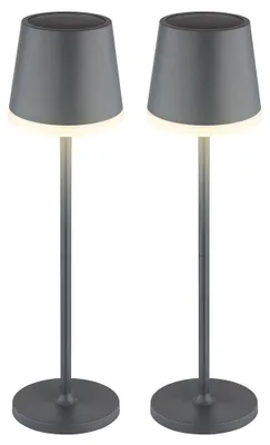 Produktbild von 2x LED Solarleuchte, Tischlampe anthrazit, H 41 cm
