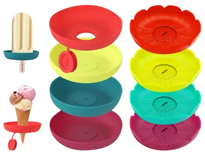 Eislollyhalter, 8 Stück, tropffrei, wiederverwendbar, Silikon