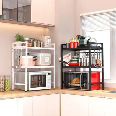 Immagine prodotto di Ripiano per microonde - Ripiano per forno - Supporto per microonde - Nero