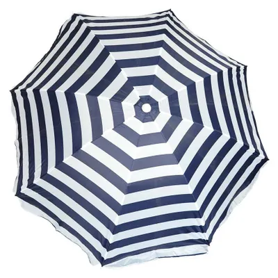 Produktbild von Sonnenschirm - blau/weis - gestreift - 160 cm - UV-Schutz