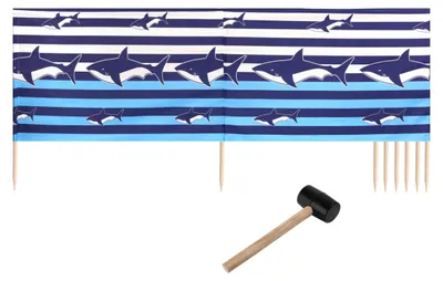 Image de Brise-vent et brise-vue Ladeheid Strand LAEX001 (rayures/requins-4, 10 m)