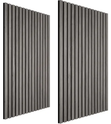 Obrázek produktu pro tectake Akustické panely, sada 2 ks, zvukové absorbéry, MDF, dýha z pravého dřeva, vzhled dřeva, 110 x 50 cm, zvuková izolace, akustika místnosti, zvukově izolační desky