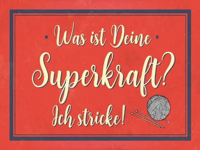 Produktbild von vianmo Holzschild 30x40 cm was deine Superkraft ich stricke