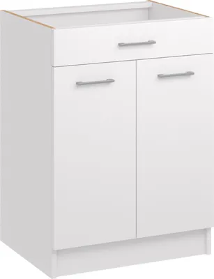 Produktbild von Roe Furniture | Küchenunterschrank 60 cm - Weiß - Mattweiß - 1 Schublade - 2 Türen - Ohne Arbeitsplatte - Unterschränke Küche - DS61