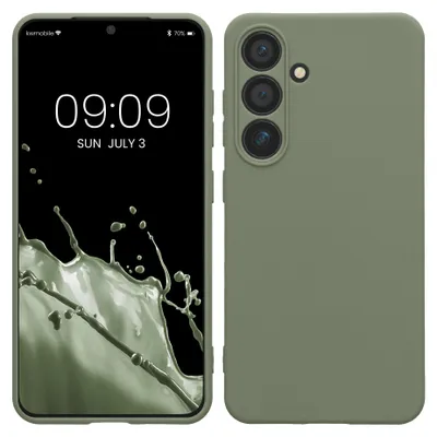 Produktbild von kwmobile Handyhülle für Samsung Galaxy S24 Hülle - weiches Handy Silikon Case - Schutzhülle Cover - Graugrün