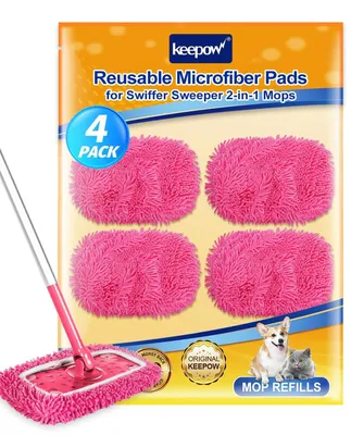 Image de 4 chiffons de nettoyage réutilisables pour Swiffer, format 30 cm