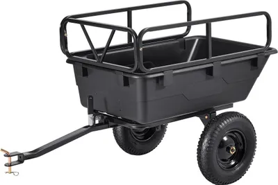 Productafbeelding van Kippertrailer, 227 kg, 0,9 kubieke meter, plastic tuintrailer voor gebruik achter een quad of aanhanger