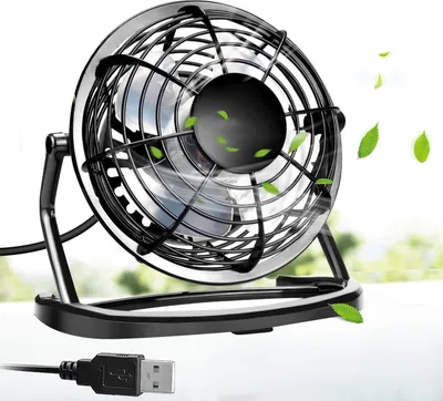 Produktbild von USB-Ventilator, Mini Tischventilator, Starker Luftstrom USB Tischventilator, 360° neigbar, Schwarz