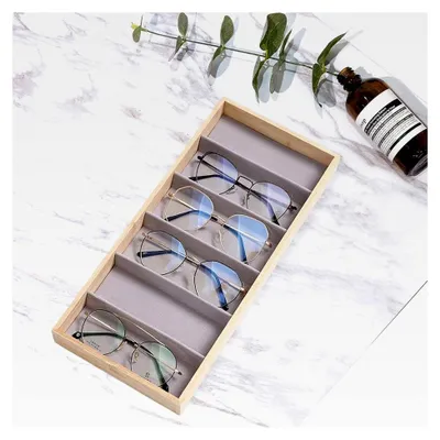 Produktbild von Brillen-Organizer-Box mit 6 Fächern - Aufbewahrung für Brillenhalter und Brillenetuis