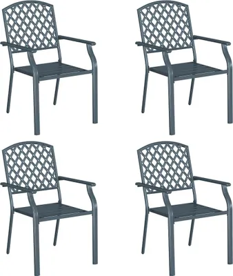 Image de vidaXL Chaise de jardin 4 pièces Anthracite 56 x 65 x 89 cm Acier