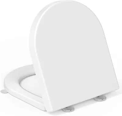 Produktbild von Toilettendeckel D-Form – Mit Soft-Close-Mechanismus und Griff – Schnellbefestigung für einfache Reinigung