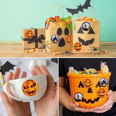 Obrázok produktu pre 12 x halloweenske pozvánky strašidelné halloweenske blahoželania s obálkami a samolepkami