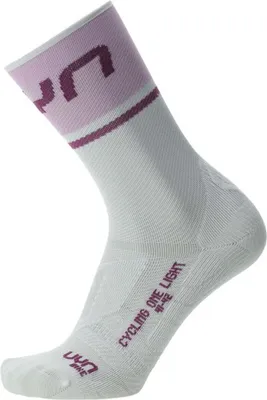 Image de Chaussettes de cyclisme classiques UYN - ONE LIGHT LADY - Rose/Blanc/Bordeaux 35-36