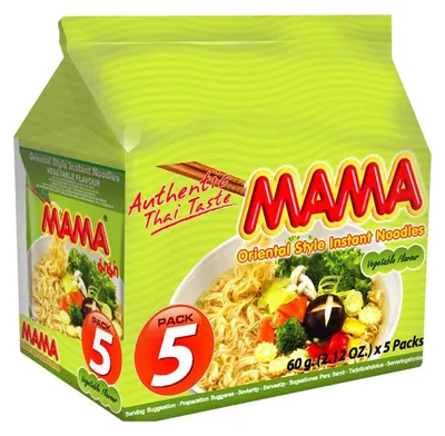 Produktbild von Mama Instant Nudeln Gemüse 6x60g – Schnelle, leckere Gemüse-Instantnudeln